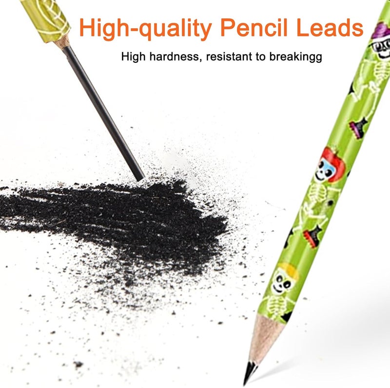 EMPCYDIA 48 Halloween Pencils Bulk with Erasers for Kids, Cute Wood Pencils with Colorful Halloween Themed Design for Kid Trick o2r Treat Gift Prize, Party Favor, Classroom Reward (7.5in Length) - Image 2